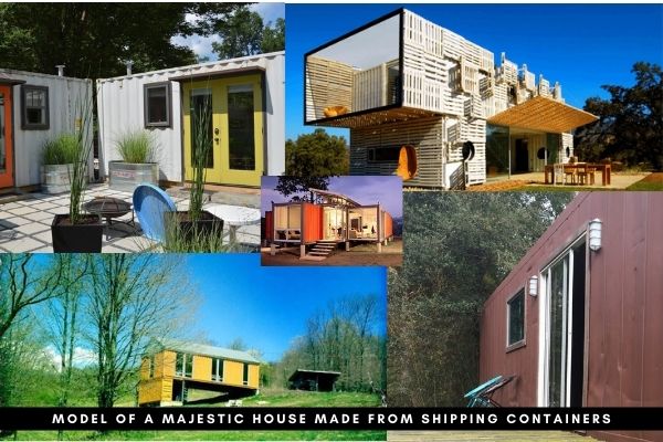 Model of a Majestic House Made from Shipping Containers